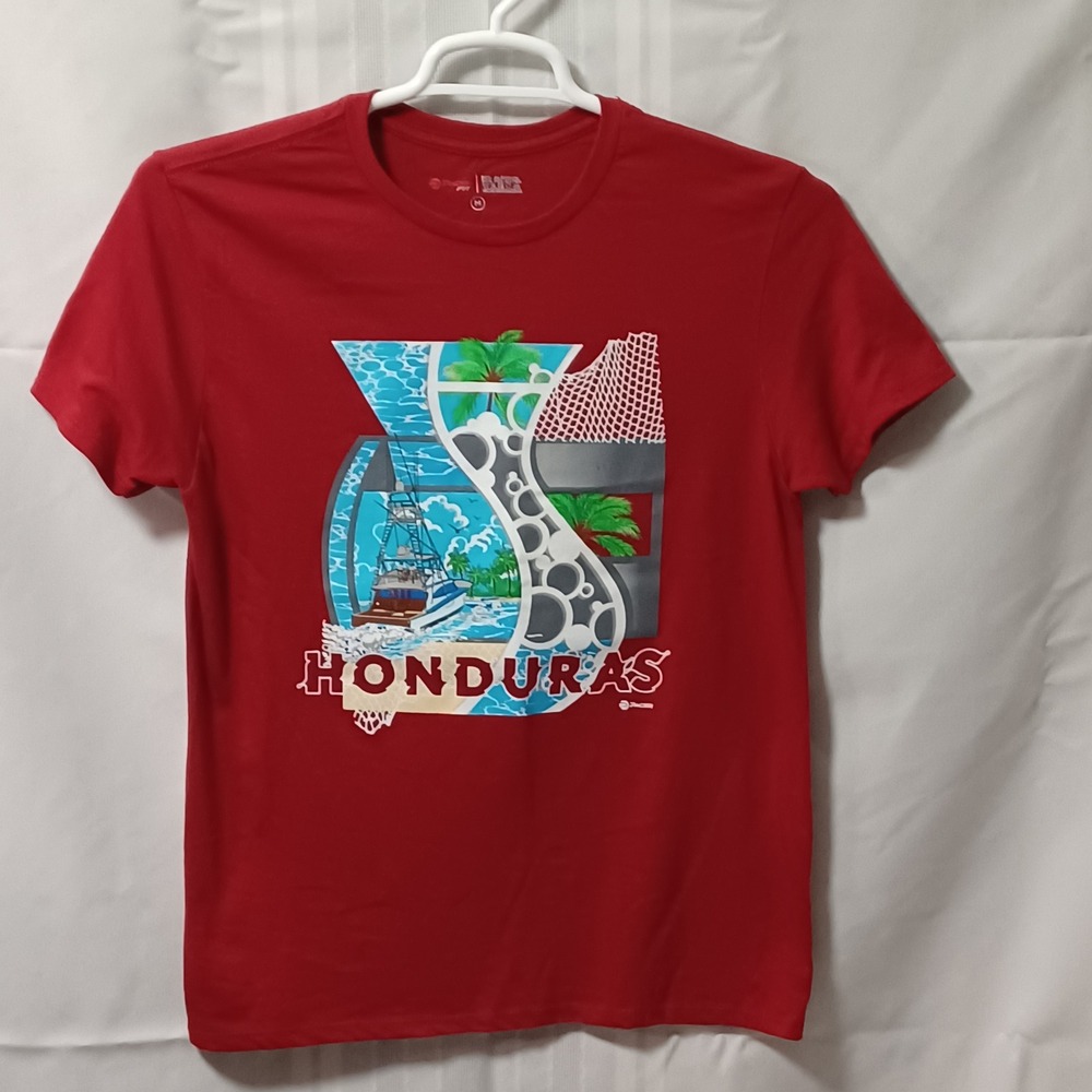 Pacer T-Shirt Mens M Red Honduras Graphic Souvenir Short Sleeve Crewneck Tee